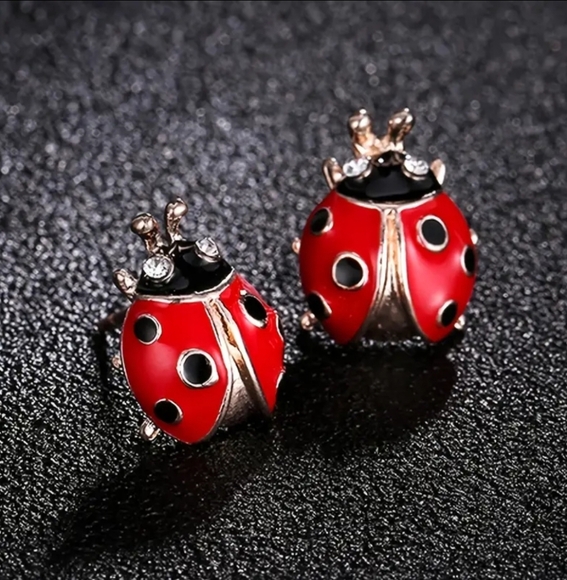 NEW! Ladybug Stud Earrings - Good Luck Charm for Women - Picture 6 of 6